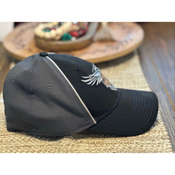 Harley-Davidson New Era 39THIRTY Hat Cap Black Flex Fit Medium Motorcycle - Picture 2 of 6